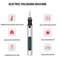 1 Set Mini Electric Grinder Nail Carving Polishing and Polishing Machine Hardware Tools Electric Small Polishing Pens