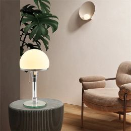 Tecnolumen Bauhaus Table Lamp Nordic Retro Milk White glass lamp shades chrome light Living Room Coffee bedroom decor light