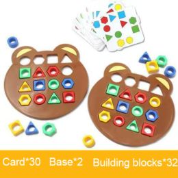 Montessori Geometric Shape Colour Matching Puzzle DIY Sensory Educational Learning Toys Preschool Game For Kids 2 to 4 Years Old