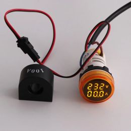 22mm 2 In 1 Digital Voltmeter Ammeter AC 50-500V 0-100A Electrical Components Automotive Parts Easy to Instal KXRE