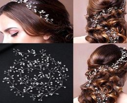 Headpieces Vintage Silver Leaves Long Hair Vine 100cm Wedding Head Accessories Party Prom Girls Headbands Bridal Headdresses for h1426314