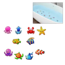 Bath Mats 10pcs Cartoon Sea Animal Wall Paste Waterproof Anti-slip Kids Sticker For Bathtub