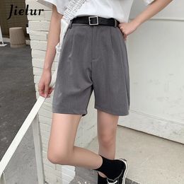 Womens Suit Shorts High Waist Fivepoint Sashes Straight Short Women Basic Casual Female Summer Korean Style SXL 240409