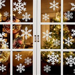 Window Stickers 27pcs/set Christmas Sticker Glass Winter Snowflake Wall Kids Room Decorations For Year DA