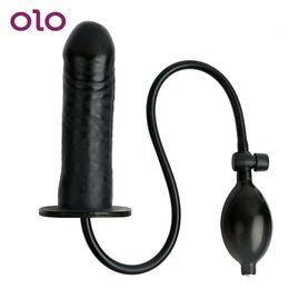 OLO Anal Plug Fake Penis Huge Dildo with Pump Inflatable sexy Shop Female Masturbator sexy Toys for Women