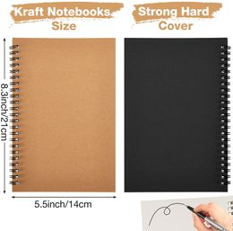 Notebook Spiral Sketchbook Graffiti Notebook for school supplies Size A5 B6 100 pages Kraft paper cover Notebook blank page