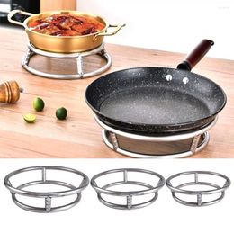 Decorative Figurines Stainless Steel Round For Pot Gas Stove Fry Pan Anti-scald Double Diameter 23/26/29cm Kitchen Supplies Wok Rack Holder