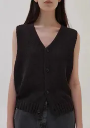 24- *Row Women 's Loose Sleeveless Small Kan Shoulder V-Neck Knit 조끼