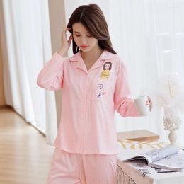 Home Clothing Pyjamas Set Cute Sweet Women Nightwear Long Sleeve Sleepwear Wear