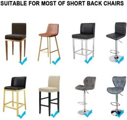 Sale-Printed Bar Stool Cover Stretch Spandex Low Back Chair Slipcocers Elastic All-inclusive Rotating Lift Seat Protector Case