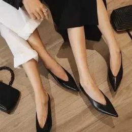 Dress Shoes for Women Fashion Slip-on Womens Low Heels Female Solid Colour Sexy Pointed Toe Sandals Ladies Vintage Casual H240409 9S6C