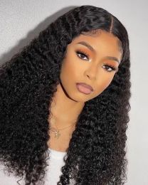 4*1 T Part Kinky Curly Human Hair Wigs Remy Lace Part Wigs For Women Human Hair 180% Density Lace Closure Wigs