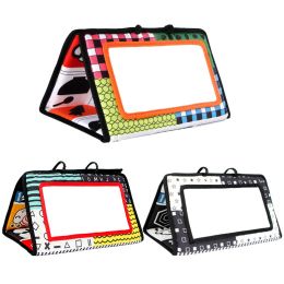 Tummy Time Floor Mirror Visually Inspire Black and White Educational Toys 0-3 Years Old Polyester Baby Mirror Newborn Gift Toy