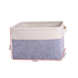 Folding Storage Basket Felt Fabric Storage Boxes Organizer Containers With Handles For Nursery Toys Clothes Magazine