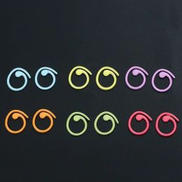 30pcs Zinc Based Alloy/plastic Knitting Stitch Markers Spiral Multicolor Painted Marker Buckle Crochet Lock Knit Needle Clip