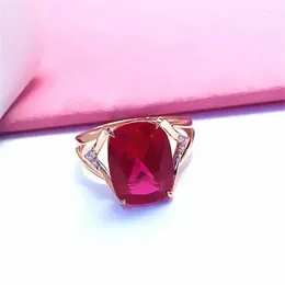 Cluster Rings Classic Design 585 Purple Gold Ruby Engagement For Women Ovaladjustable Delicate14Krose Luxury Charm Jewellery