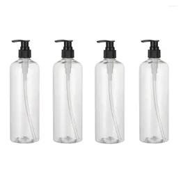 Storage Bottles 4PCS 500ML Empty Plastic Pump Dispenser Portable Clear Cylinder Shampoo Lotion Hand Durable Refillable Containers