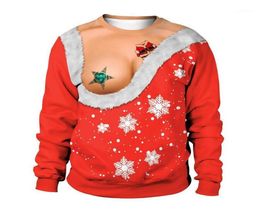 Men039s Sweaters Ugly Christmas Sweater Men Women Crew Neck Pullover Holiday Party Xmas Sweatshirt Couple 3D Funny Print Jumper1734971