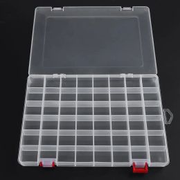 48 Slot Transparent Square Plastic Storage Box Diamond Painting Accessories Tool Nail Art Rhinestone Bead Storage Box