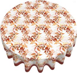 Table Cloth Autumn Tablecloth Fall Leaf Round 60 Inch Washable Reusable Maple For Home Parties Dinner Picnic