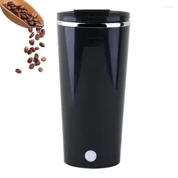 Mugs Self Stirring Coffee Mug Magnetic USB Charging Cup Automatic Led Display Portable Mixing Stainless Steel For Cocoa