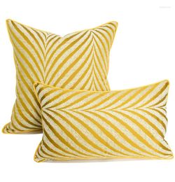 Pillow Luxury Yellow Cover High Precision Embroidery Jacquard Sofa Pillowcase 45x45 50x50 Home Deco