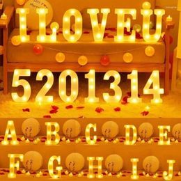 Decorative Figurines LED Letter Light Alphabet Number Heart Plastic Atmospher Lamp 16cm For Home Wedding Valentines Ornament Birthday Party