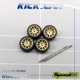 SpeedCG 1/64 ABS Wheels with Rubber Tyres Type B Modified Parts Diameter 10mm For Racing Vehicle Toy Model Car Hotwheels Tomica