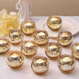 Candle Holders Gold Glass Votive Bulk Round Tealight Holder For Wedding Party Home Decor Table Centerpieces
