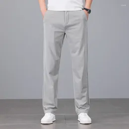 Men's Pants Semi-like High Waist Pencil Casual Summer Thin Refreshing Office Quick-Drying Stretch Trousers