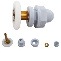 4PCS Bathroom Pulley White Shower Cabins Sliding Glass Door Glide Rollers 19mm-29mm Replacement Wheels For Glass Sliding Door