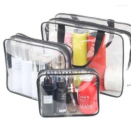 Cosmetic Bags 3piece Transparent Travel Bag Suitable For Toiletries Waterproof Plastic Makeup Packagingstorage