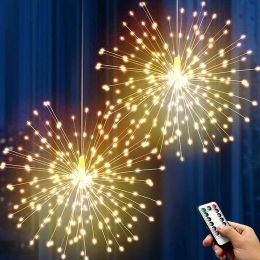 8 Modes Firework Light 120/180 LED Copper Wire Christmas Fairy Light Outdoor Starburst Light For Wedding Party Garden Decor