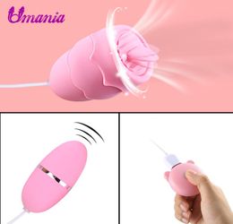 Lip Licking Vibration And Vibrator Egg 10 Frequency Strong Stimulation Usb Rechargeable Clitoral Sucking Wand Sex Toy For Women Y19562155