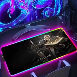 RGB Mousepad Lost Ark Xxl Gaming Backlight Mouse Pad Luminous Pc Gamer Accessories LED Desk Protector Keyboard Mat Cool Desk Pad