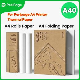 Printers Peripage A4 Portable Printer Roll Folded Paper Usb Bluetooth Thermal Document Printer Support Tattoo Stickers Office Homework