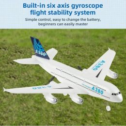 2.4G RC Aeroplane A380 Gyroscope Remote Control Foam Aircraft Hot Gyro Toys Fixed Wing Plane Outdoor Drone Easy Fly Kids Boy Gift