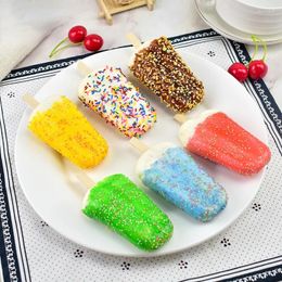 Decorative Flowers 1pc Simulation Popsicle Ice Cream Artificial Foods Decor Creativity Pographic Props Children Education Toys Christmas