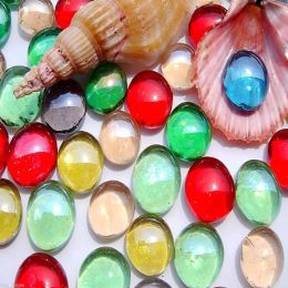 100g Gift Crystal Pebbles Flat Craft Accessories Marbles Mixed Colour Beads Fish Tank Glass Stones Aquarium