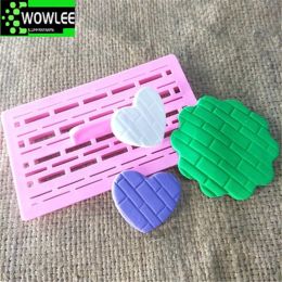 Stamp Brick Stone Wall Decorating Fondant Cutter Mould Cake Mold Chocolate Topper Baking Tools