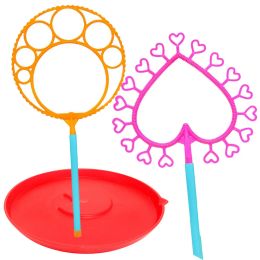 3 Pack Big Bubble Wands Large Maker Ring Sticks with Tray Outdoor Activity Party Favours Toy Birthday Halloween Christmas