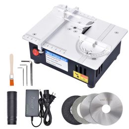 Mini Table Saw for Home DIY 45 Degree Cuting,PCB Board Cutting Tool,Saw Blade Lifting Function,Craft Cut,Electric Saw Table