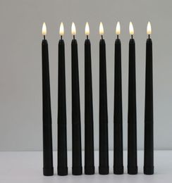Pieces Black Flameless Flickering Light Battery Operated LED Christmas Votive Candles28 Cm Long Fake Candlesticks For Wedding Can9996679