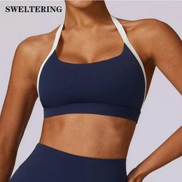 Yoga Outfit Gym Sport Underwear Sports Bra Anti-sweat Breathable Sexy Shockproof Crop Top Fitness Push Up Workout Women