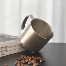 Mugs 304 Stainless Steel Mouth Cup Vintage Single Layer Coffee Outdoor Cold Drink With Handle Anti Drop Mug
