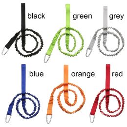 Adjustable Elastic Kayak Canoe Paddle Leash Fishing Rod Leash Safety Rope Carabiner Rowing Boats Tools Accessories