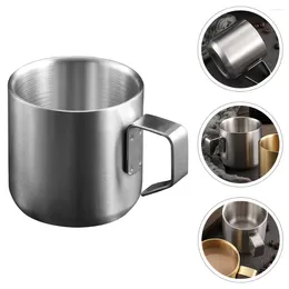 Mugs Coffee Cup Milk Household Metal Anti-fall Decorative Stainless Steel Home Large Capacity Cereal