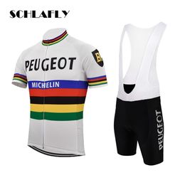 Cycling Sets Men Jersey Retro Summer Short Sleeve Bike Wear Beer Kit Jersey Road Jersey Cycling Clothing Schlafly