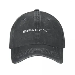 Ball Caps Vintage Baseball Cap Adjustable Sunhat Spacex White Logo Spring Summer Washed Casquette Casual