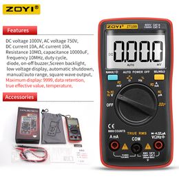 ZOYI ZT109/111 Digital Multimeter Transistor Tester Capacitor True-RMS Tester Automotive Electrical Capacitance Metre Temp Diode